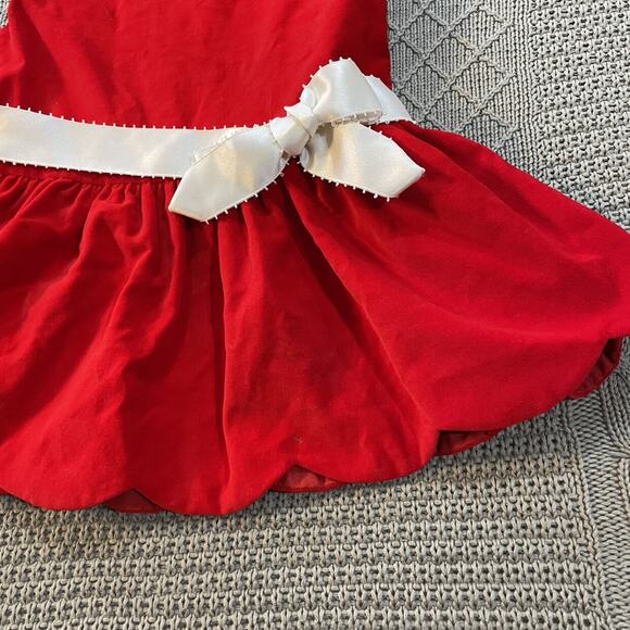 Vintage Red Drop Waist Scallop Hem Dress ~ 4 - Picture 3 of 11